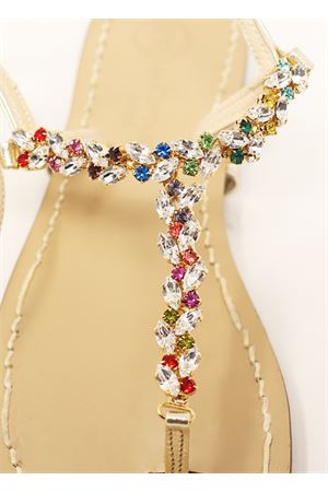 Flat  colored jewel sandals Da Costanzo | GIOIELLIOVALIMULTICOLORE
